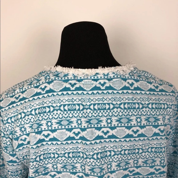 Valerie Stevens Blue White Tribal Fringe Blazer - Picture 6 of 7